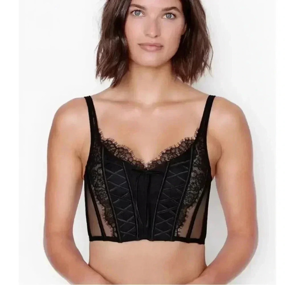 Victoria's Secret DREAM ANGELS Lace-up Bra Top Bustier Lingerie Size M-DD NWT - Picture 1 of 8